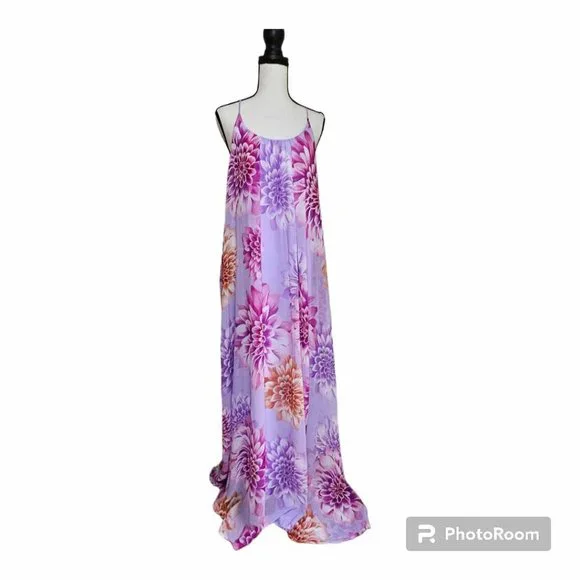 NEW Red Dress - Aura Lavender Floral Maxi Dress Size S - Picture 1 of 9